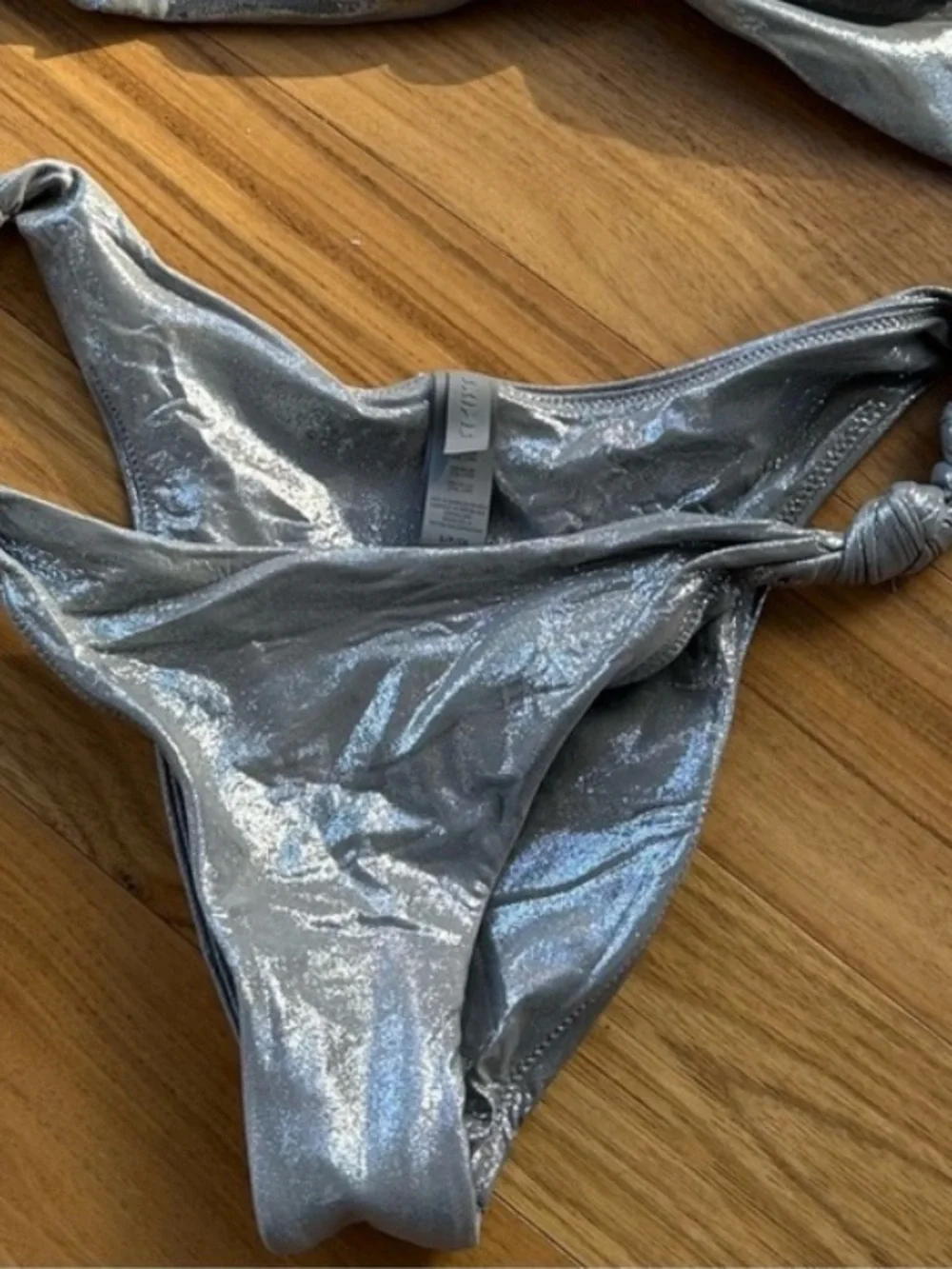 Skims Liquid Shine Bikini Bottoms in Smoke